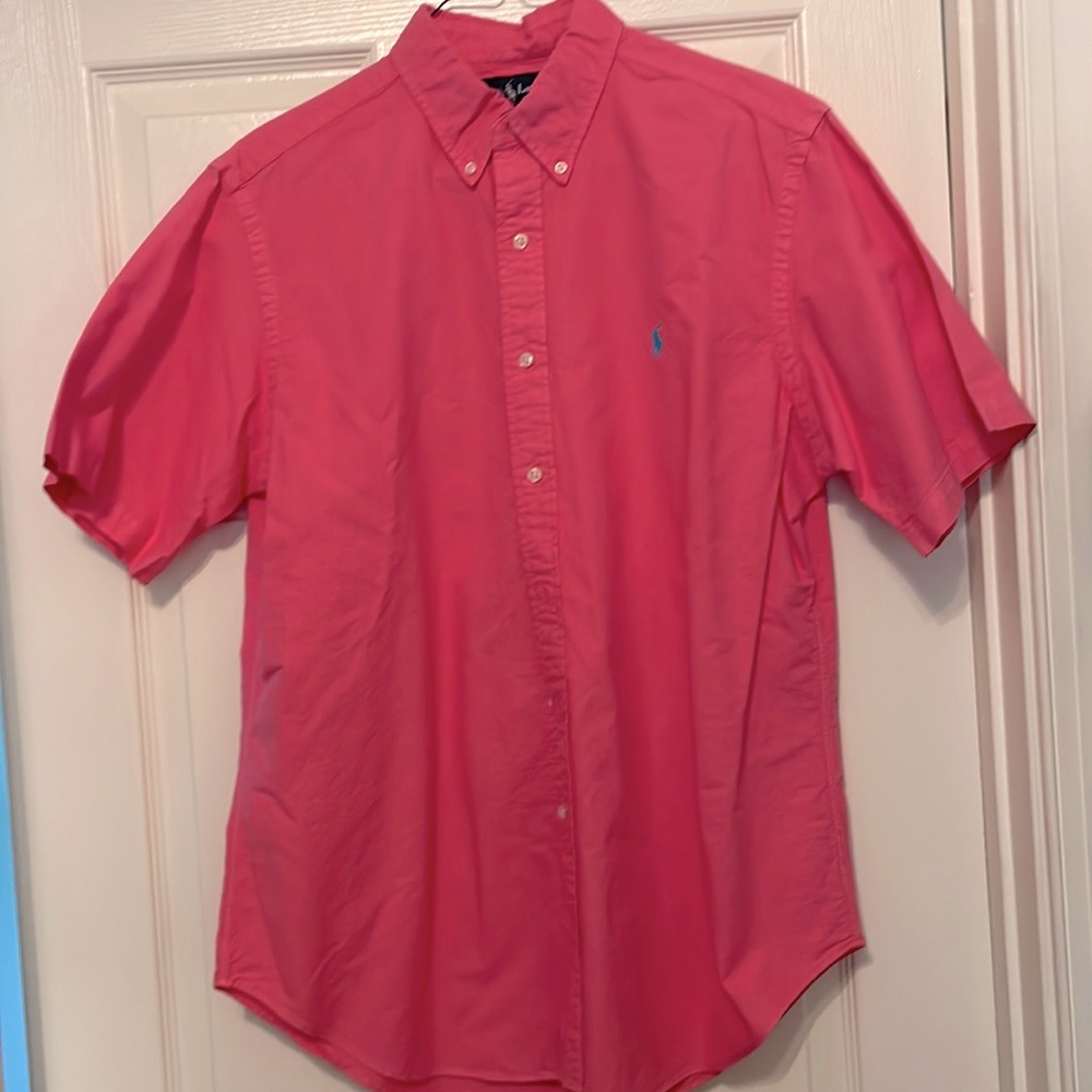 Men short sleeve button down shirt